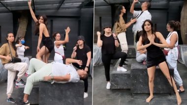Janhvi Kapoor Is Reunited With Her Gang, Grooves to Sean Paul’s Temperature in a Hot Black Dress (Watch Video)