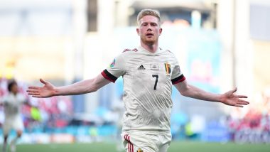Manchester City Hails Kevin de Bruyne For his Stunning Goal During Belgium vs Denmark, Euro 2020 (Watch Video)