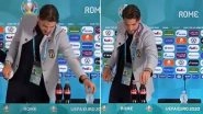 Manuel Locatelli Replicates Cristiano Ronaldo's 'Snub Coca-Cola' Action During Euro 2020 Conference, Promotes Water Over Soft Drink! (Watch Video)