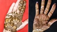 Quick 5-Minute Mehndi Designs for Vat Savitri 2021 Vrat Puja: Simple Indian, Rajasthani, Arabic and other Latest Mehendi Patterns to Apply on Hands Easily at Home (Watch Videos)