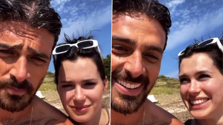 A Shirtless Michele Morrone Wishes His 365 Days Co-star Anna Maria Sieklucka a Happy Birthday As They Spend Time Together at a Beach (Watch Video)