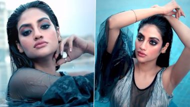 Pregnant Nusrat Jahan Looks Sultry As She Takes a Dip in a Pool in a Sexy Black and Blue Attire; Watch Video