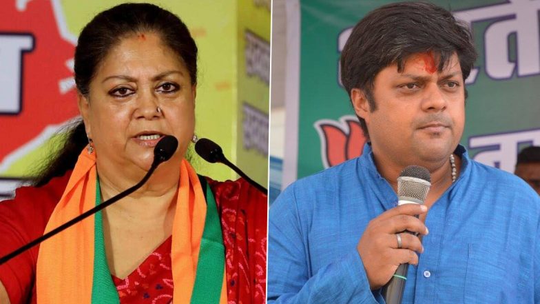 Rajasthan: Missing Posters of Former Chief Minister Vasundhara Raje, Son Dushyant Appear in Jhalawad
