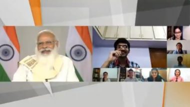 PM Narendra Modi Holds Surprise Interactive Session with Class 12 Students After Cancellation of Board Exams (Watch Video)