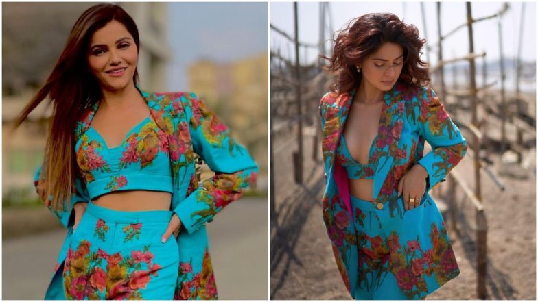 Fashion Faceoff: Jennifer Winget or Rubina Dilaik, Who Nailed This Blue Printed Pantsuit Better?