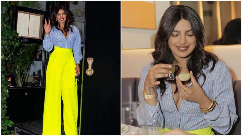 Priyanka Chopra Visits Her Restaurant in NYC And Her Bright Yellow Pants Have Our Attention 