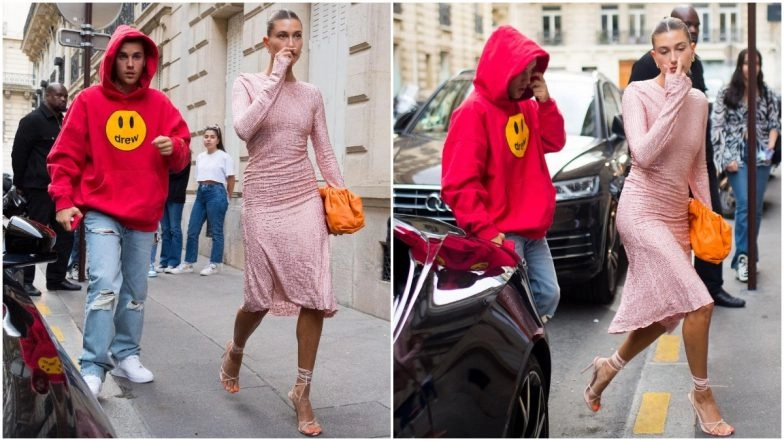 Yo or Hell No? Hailey Bieber's Pink Blingy Dress By Miu Miu