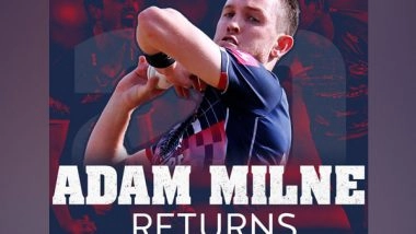 Sports News | Vitality T20 Blast: Kent Name Adam Milne as Replacement for Mohammad Amir