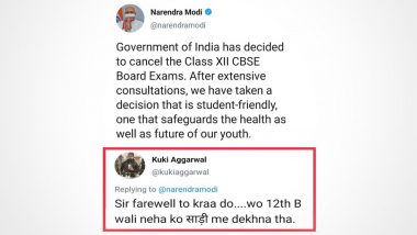 'Neha ko Saree Mai Dekhna Tha': Twitterati Requests PM Narendra Modi To Conduct Farewell for Class 12 Students After CBSE Exams 2021 Cancelled
