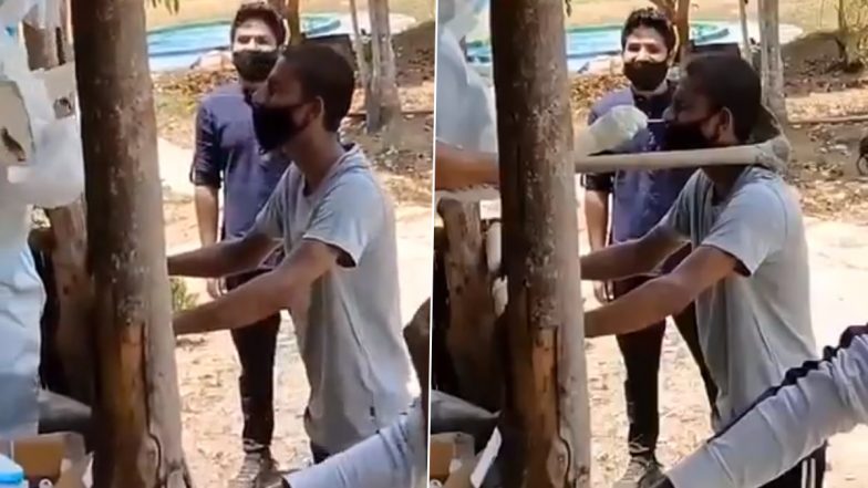 Hand Hoe Used to Hold Person While Performing COVID-19 Nasal Swab Test, Video of Desi 'Jugaad' Goes Viral