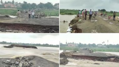 West Bengal Rains: Temporary Bridge in Kanksa, Shibpur of Bardhaman District Washed Away Due to Heavy Rainfall (See Pics)