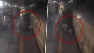 RPF Constable and Train Guard Save Man From Getting Crushed Under Moving Express Train at CSMT Railway Station (Watch Video)