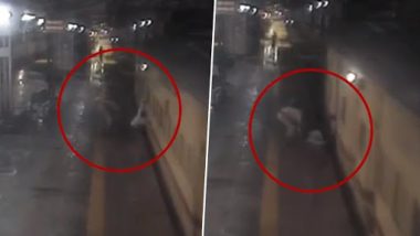 RPF Constable and Train Guard Save Man From Getting Crushed Under Moving Express Train at CSMT Railway Station (Watch Video)