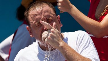 Joey Chestnut Sets World Record; Gobbles Down 76 Hot Dogs in Just 10 Minutes at Nathan's 4th of July Contest 2021