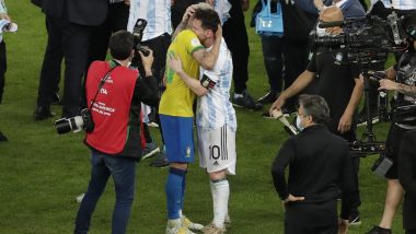 Lionel Messi and Neymar Jr Share Special Moment Following Argentina's Copa America 2021 Final Win (Watch Video)