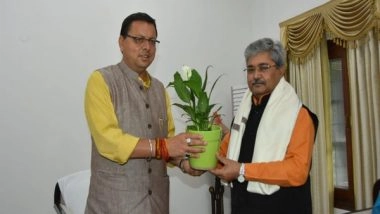 India News | Uttarakhand CM Meets BL Santhosh, Uttarakhand BJP in Charge Dushyant Gautam