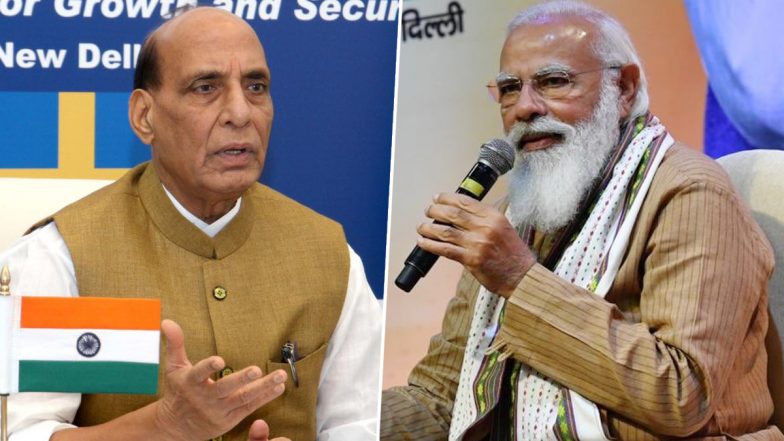 IAF Mi-17V5 Helicopter Crash: Defence Minister Rajnath Singh Briefs PM Narendra Modi After Chopper Ferrying CDS General Bipin Rawat Crashes in Tamil Nadu