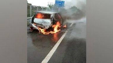 India News | Moving Car Gutted by Fire in Telangana, No Casualties