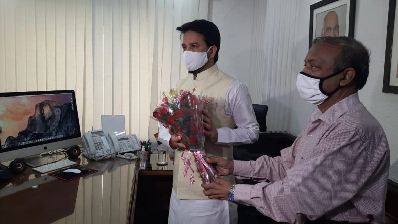 &lsquo;My Endeavour Is To Work With All Media Heads and To Take Forward PM Narendra Modi&rsquo;s Mission&rsquo;, Says Anurag Thakur After Taking Charge As Minister of I&amp;B