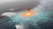 Heavy Underwater Fire Erupts in Gulf of Mexico Due to Gas Leak Near Pemex Oil Platform (Watch Video)