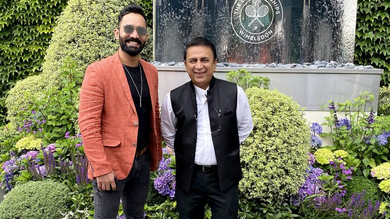 Took My Spot in Playing 11 and Now at Wimbledon Too: Rohan Gavaskar Reacts Cheekily After Dinesh Karthik Posts Picture With Sunil Gavaskar