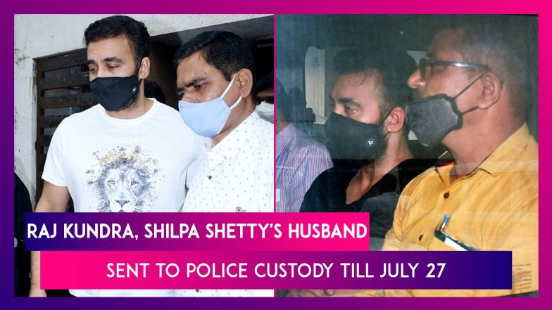 Raj Kundra, Shilpa Shetty's Husband, Sent To Police Custody Till July 27;  Lawyer Says Content Not Porn | Watch Videos From LatestLY