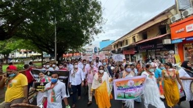 India News | Goa Cong Holds Protest, Demands Reduction in Fuel Prices