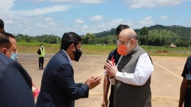 India News | Amit Shah Reaches Shillong on His Two-day Visit to North East