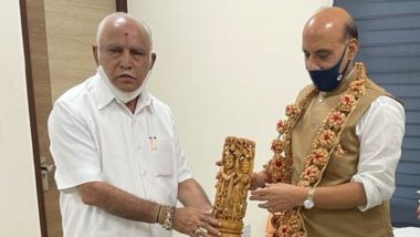 BS Yediyurappa Meets Rajnath Singh in Delhi, Discusses Indigenous Aerospace, Defence Manufacturing Ecosystem in Karnataka