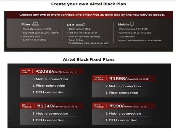 Airtel Launches All-in-One Plan 'Airtel Black' For Fiber, DTH, Mobile Services