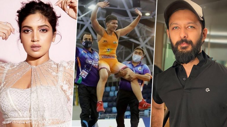 Priya Malik Wins Gold Medal in World Cadet Wrestling Championship 2021 in Budapest, Bhumi Pednekar and Vatsal Sheth Confuses the Feat With Tokyo Oympics Win