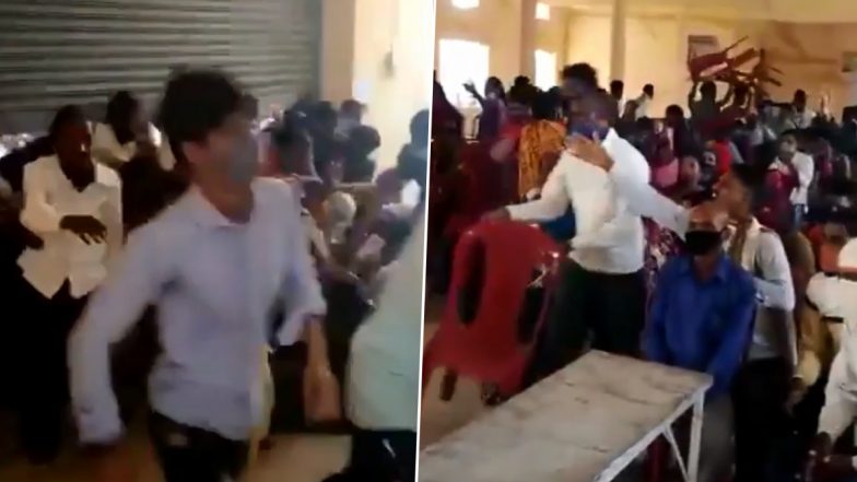 Stampede-Like Situation at COVID-19 Vaccination Centre in MP's Lodhikheda Village; Watch Video