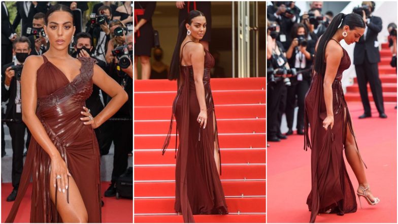 Cristiano Ronaldo’s Girlfriend Georgina Rodriguez Exudes Modern Elegance at Cannes 2021 Red Carpet in Thigh-High Slit Chocolate Brown Gown (View Pics)