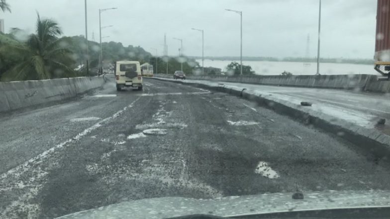 Maharashtra Rains: Bridge on Vaitarna River Washed Away Due to Heavy Rains, Mumbra Bypass Road Damaged in Thane