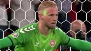 Denmark Goalkeeper Kasper Schmeichel Saves Penalty from England Striker Harry Kane Despite Laser Beam Distraction; Calls Made for Ban Fan
