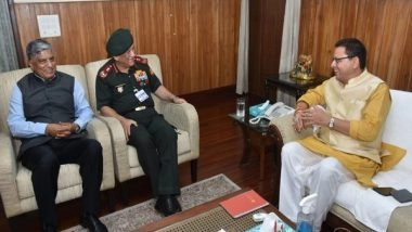 India News | CDS Bipin Rawat, NTRO Chief Dhasmana Meet Uttarakhand CM Dhami to Discuss Development of Border Areas