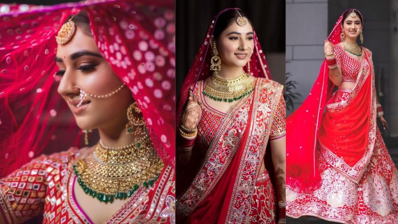 Disha Parmar Shares Lovely Pics As the Quintessential Indian Bride in Abu Jani Sandeep Khosla Wedding Lehenga