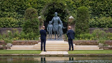 Princess Diana 60th Birth Anniversary: Princes William, Harry Unite To Unveil Their Mother’s New Statue at Kensington Palace in London (See Pics)