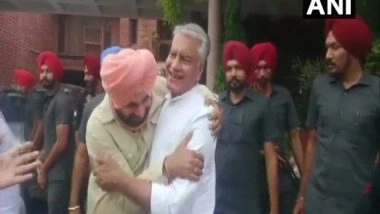India News | Punjab Congress Crisis: Navjot Sidhu Meets State Unit Chief Sunil Jakhar in Panchkula