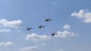 MAKS-2021: Indian Air Force&rsquo;s Sarang Helicopter Display Team Performs at the Air Show in Russia&rsquo;s Moscow (Watch Video)