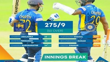 Sports News | SL Vs Ind, 2nd ODI: Chamika Karunaratne, Asalanka Fire Hosts to 275/9