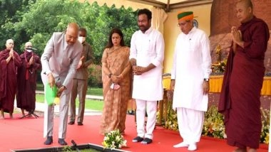 India News | President Kovind Plants Sapling of Bodhi Tree at Rashtrapati Bhavan