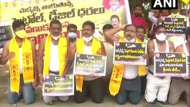 India News | Left Parties of Andhra Pradesh Stage a Protest Against Hike at Petrol Prices
