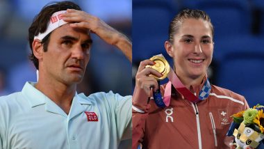 Roger Federer Reacts After Belinda Bencic, Swiss Women’s Tennis Player, Wins Singles Gold Medal at Tokyo Olympics 2020