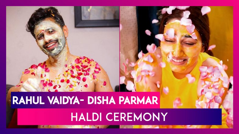 Rahul Vaidya- Disha Parmar Haldi Ceremony: Couple’s Faces Smeared In ...