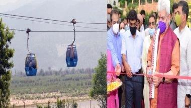 India News | LG Manoj Sinha Inaugurates Peerkho-Mahamaya Ropeway in Jammu to Boost Tourism