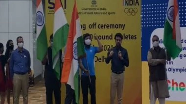 Sports News | Okyo Olympics: Jai Hind! Sports Minister Anurag Thakur Gives Send off to Athletes