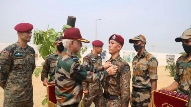 India News | Maroon Beret Ceremonial Parade Held at Chandinagar's Garud Regimental Training Centre