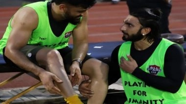 Entertainment News | Ranveer Singh Shares Light Moment with MSD as They Play Football Together, Calls Him 'jaan'