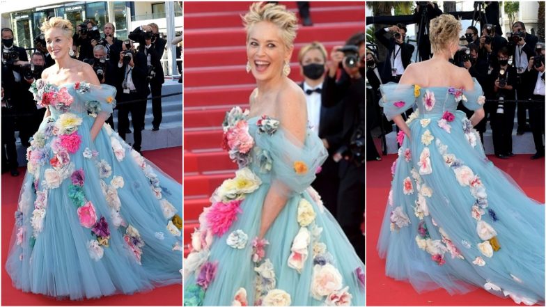 Cannes 2021: Sharon Stone Makes Jaw-Dropping Appearance in Elegant Dolce & Gabbana Floral Tulle Gown (View Pics)